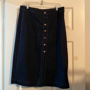 Denim button up midi skirt